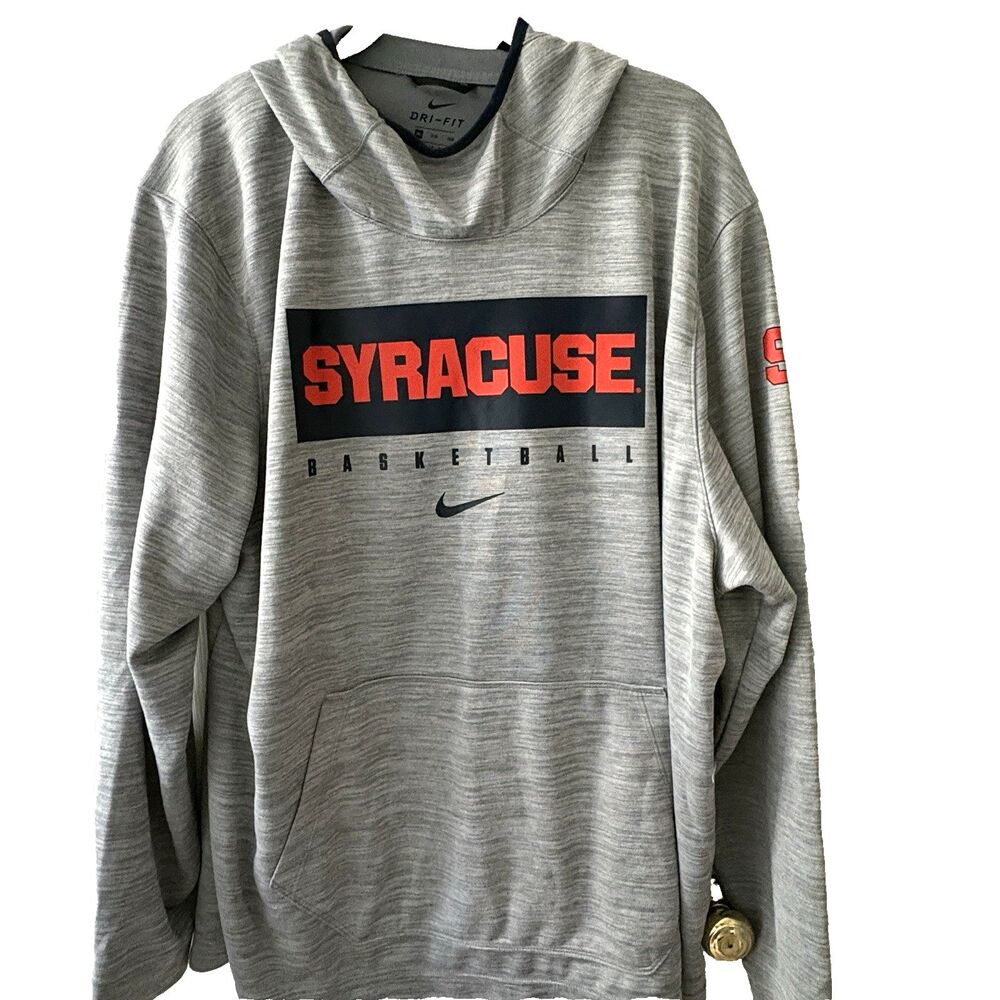 Nike Syracuse Orange Basketball Dri-Fit Hoodie Sweatshirt Mens 3XL Grey NCAA